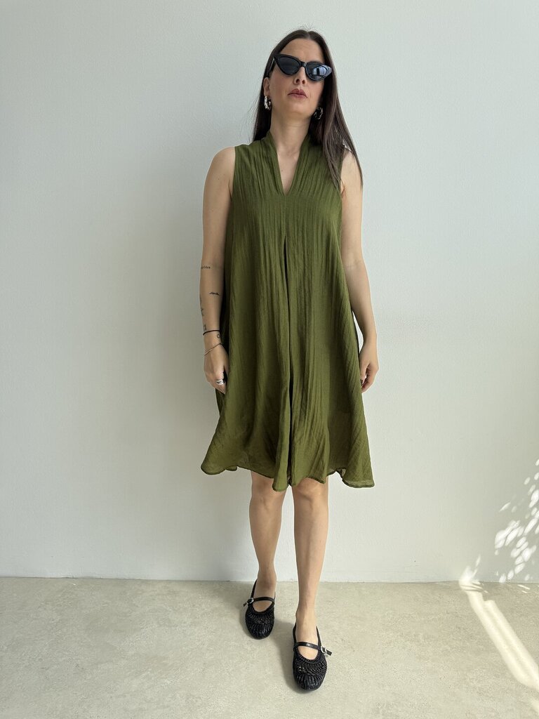 Abito Dora trapezio - Verde oliva chiaro 