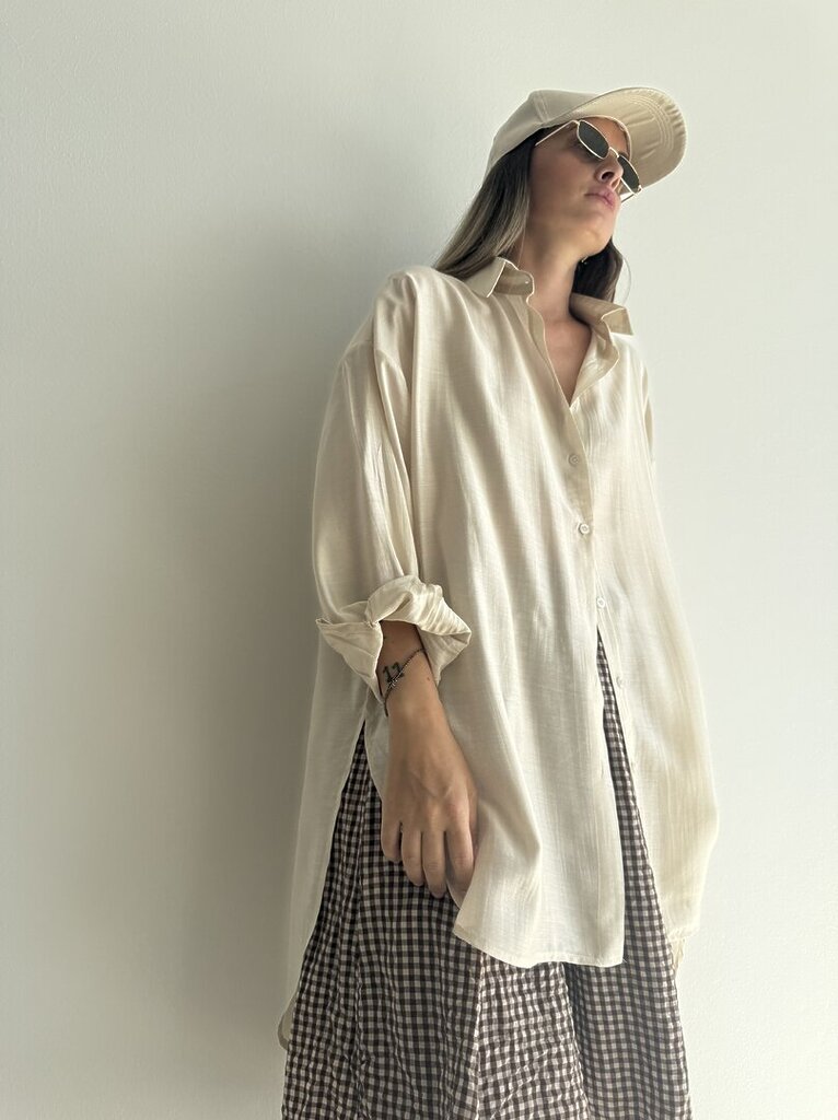 Camicia over velata - avorio 