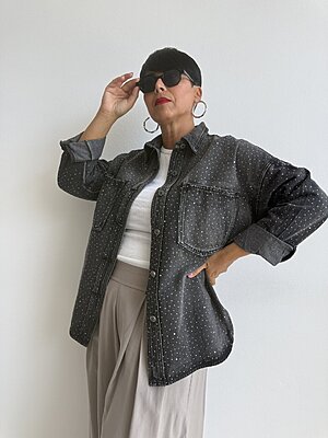 Camicia Grey denim strass
