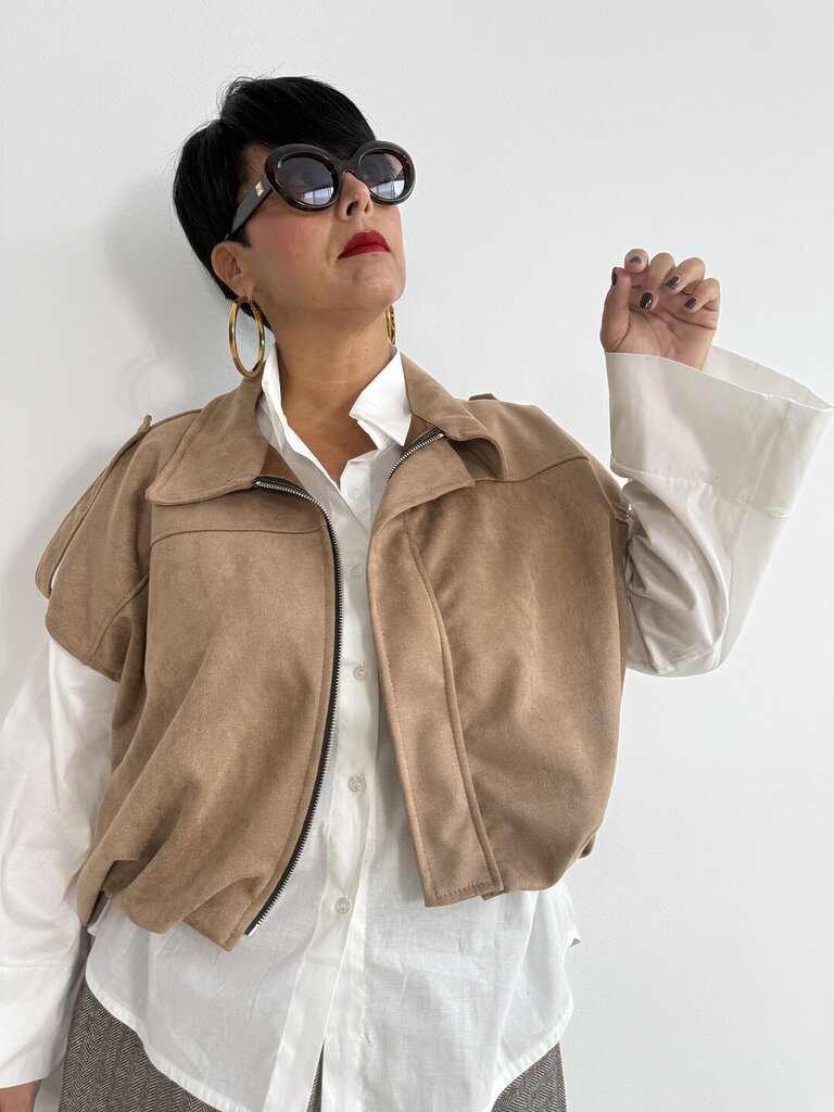 Smanicato suede Francis - cammello 