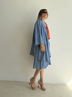 Set CORTINA denim bermuda blazer