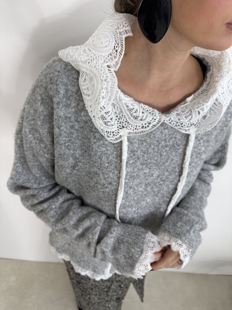 Pull felpa pizzo cappuccio 