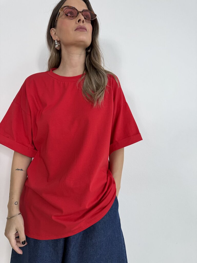 Ts basic over risvolto - Rosso 