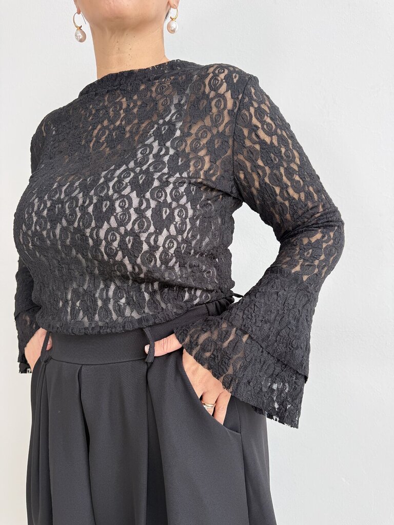 Maglia pizzo Daria - Nero 