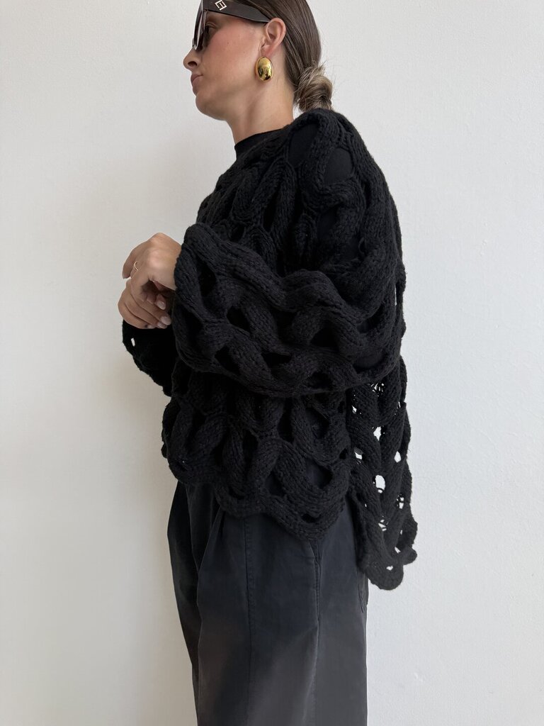 Pull traforo SIDNEY - Nero 