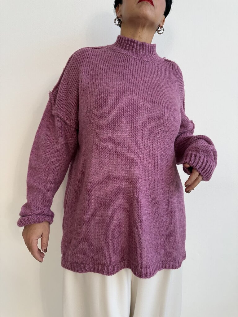 Pull Lucilla mezzo collo - PRUGNA 