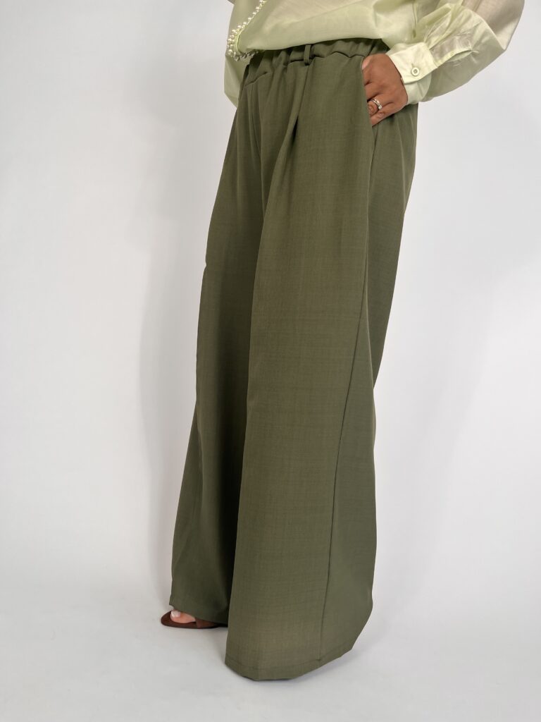 Pantalone largo MARY - verde militare 