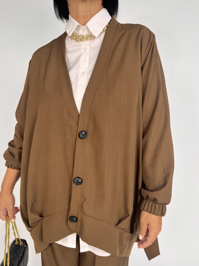 Cardigan ovetto MARY - marrone 