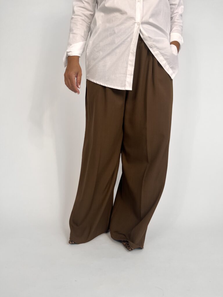 Pantalone largo MARY - marrone 