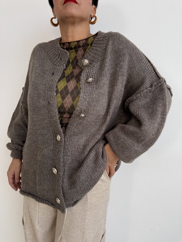 Cardigan Lucilla bottongold - nocciola 