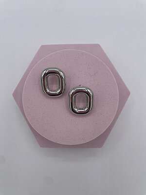 Square bombato silver