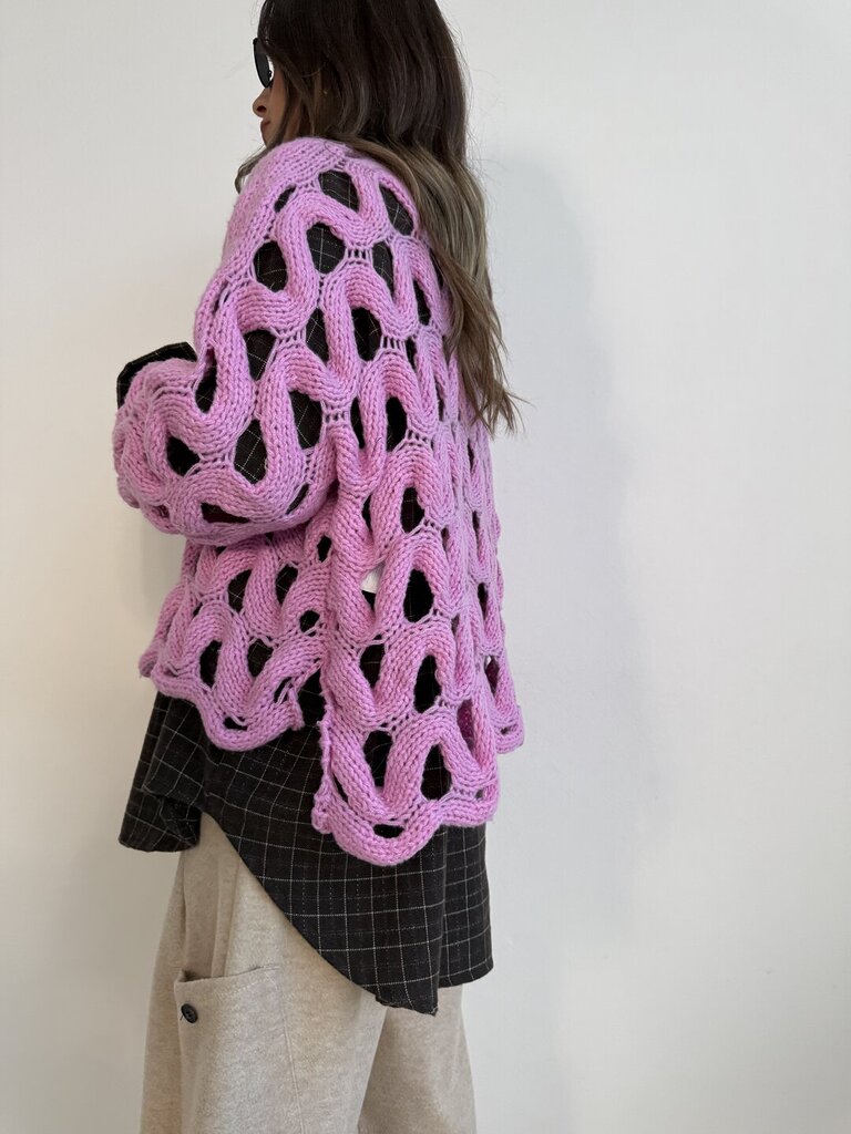 Pull traforo SIDNEY - Rosa bubble 