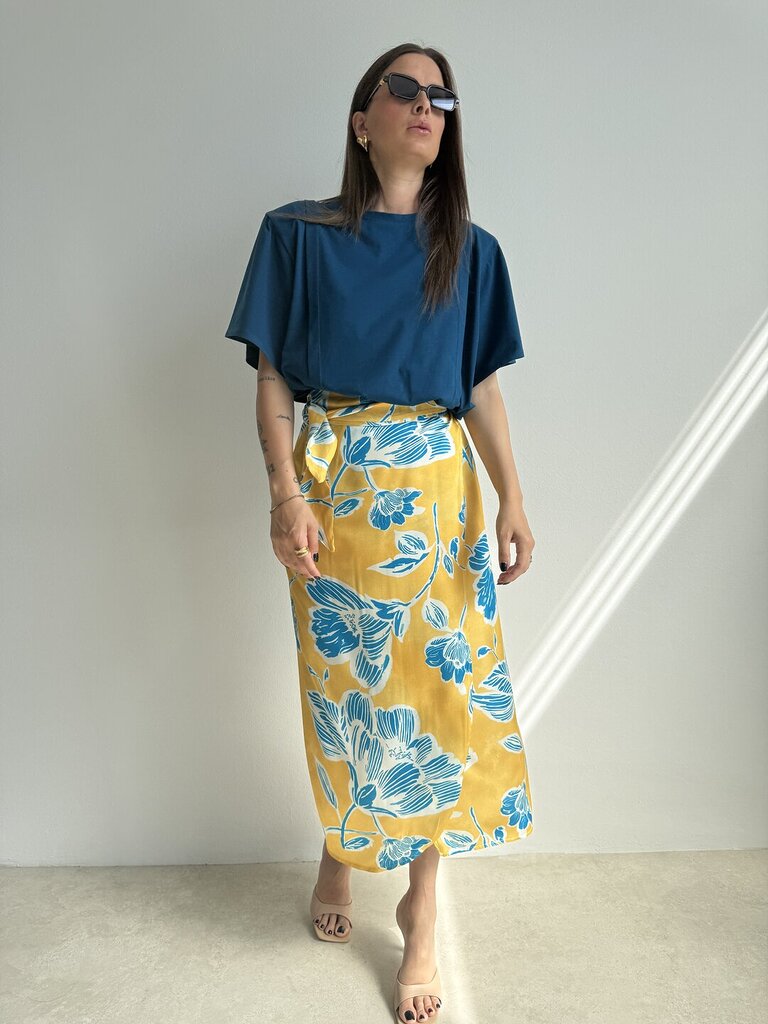 Gonna Satinflower pareo - Giallo Ocra 