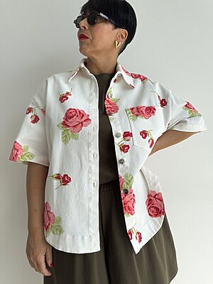 Giacca mm peonia denim