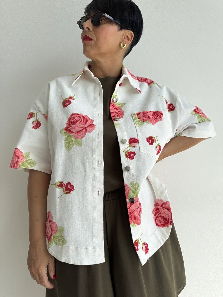 Giacca mm peonia denim 