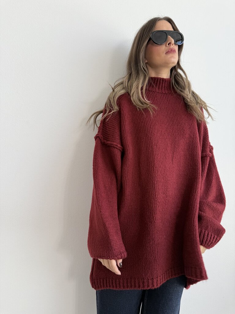 Pull Lucilla mezzo collo - Bordeaux 