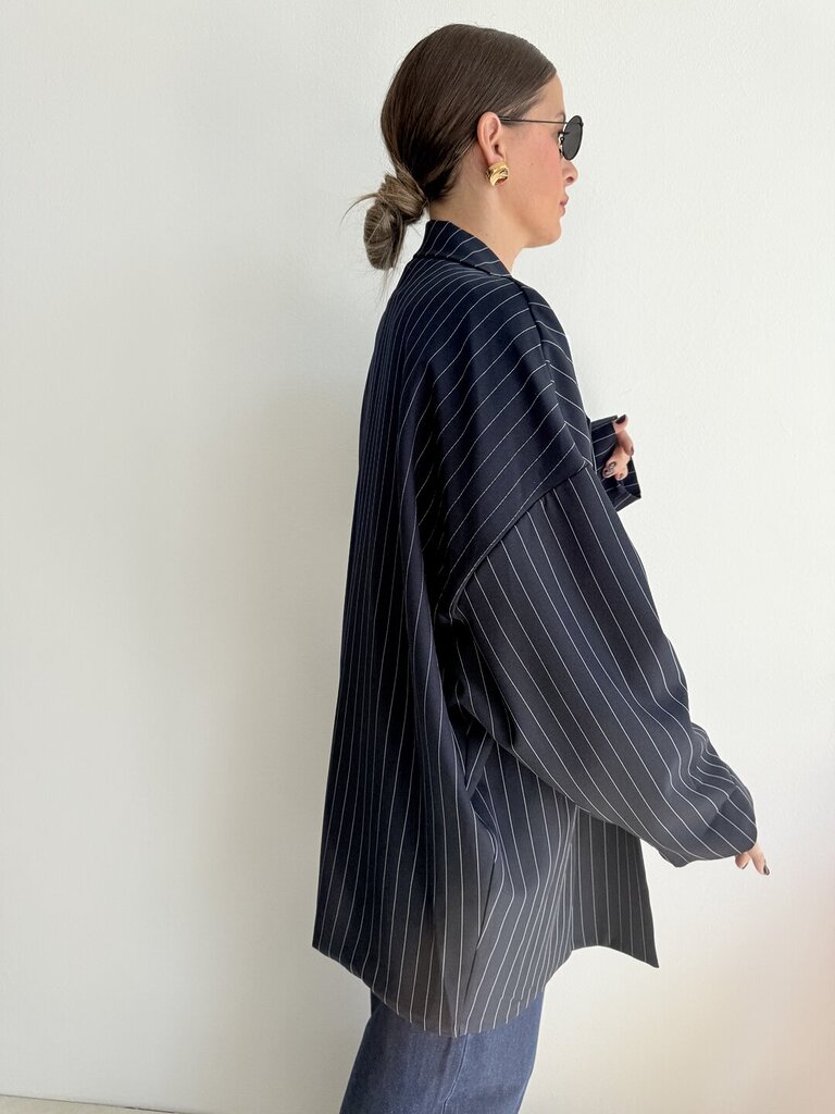 Blazer gessato MORGANA - Blu 