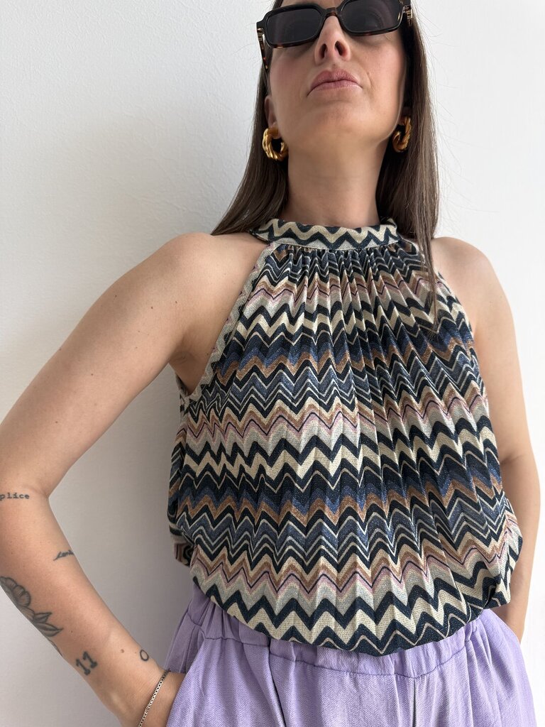 Top ZigZag Lurex - petrolio 