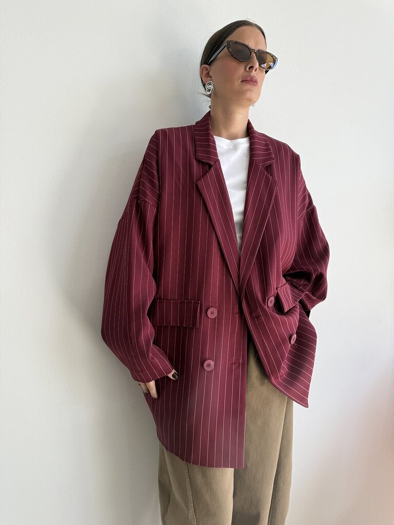 Blazer gessato MORGANA - Bordeaux 