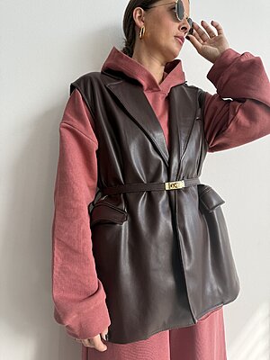 Gilet ecopelle cintura BIRKIN