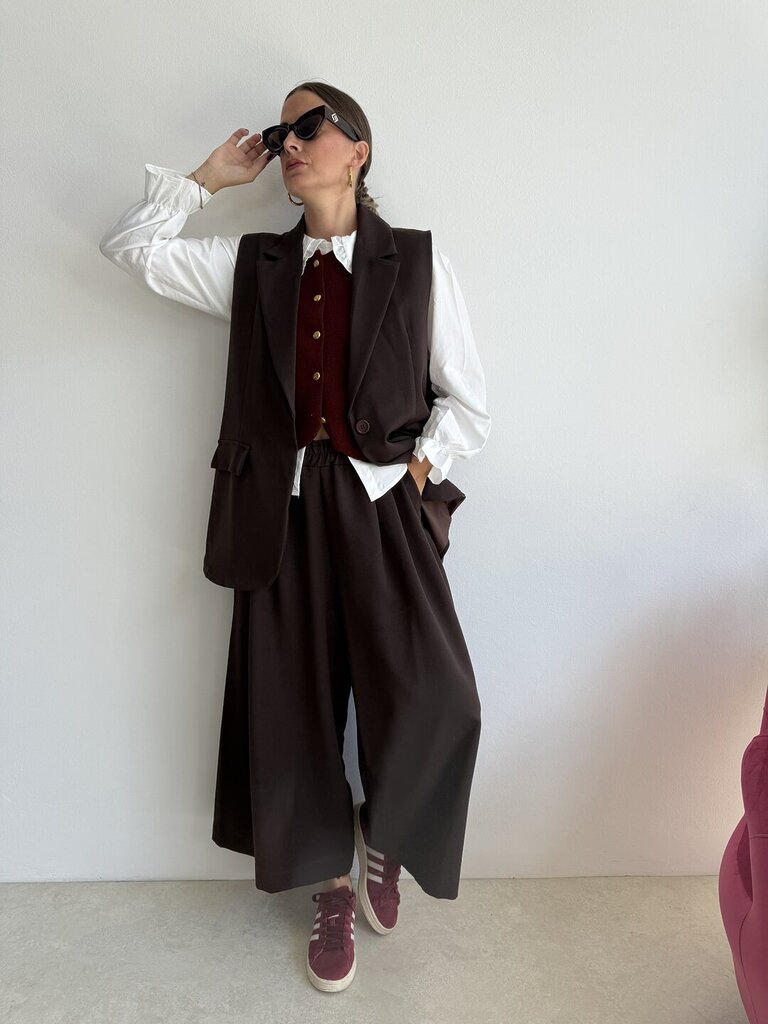 Set Pgonna Gilet ANDROMEDA - cioccolato 