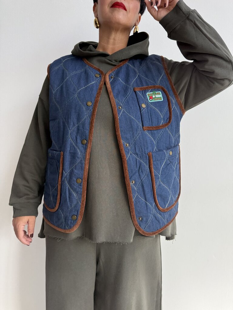 Smanicato trapunto denim 