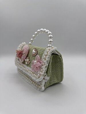 Mini bag tweed pearl