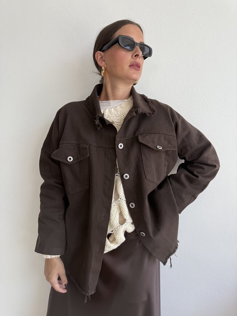 Camicia denim color ELETTRA - marrone 