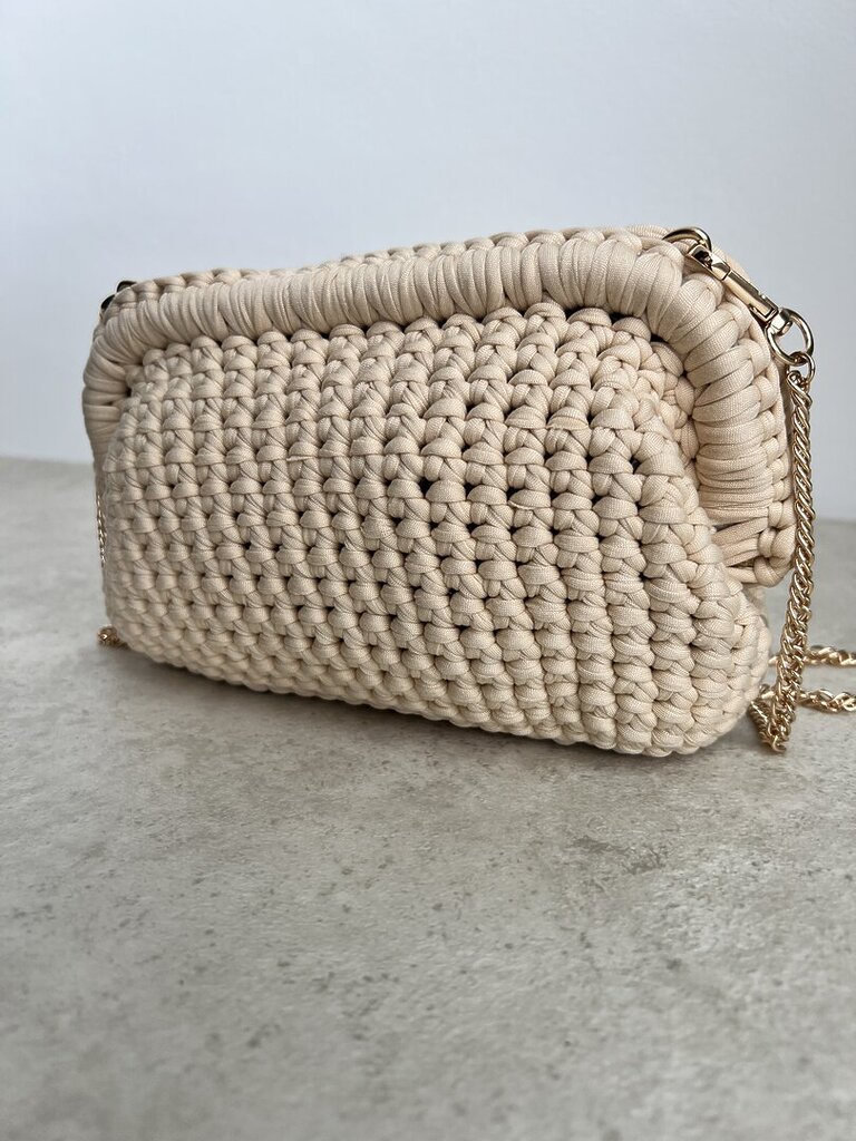 Borsa Crochet Clutch crema 