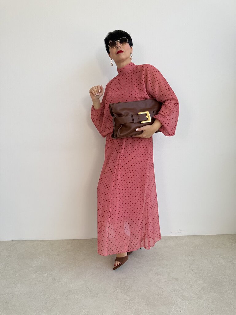 Set Audrey gonna pois - salmone 