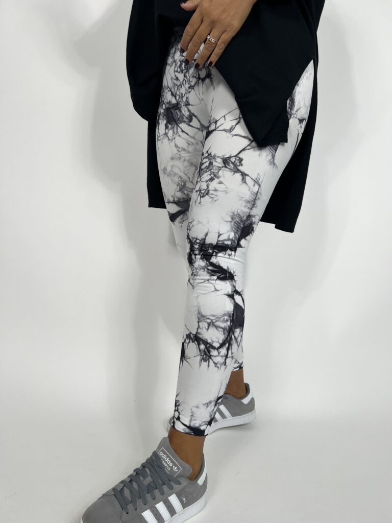 Leggings tiedye push-up - Bianco 