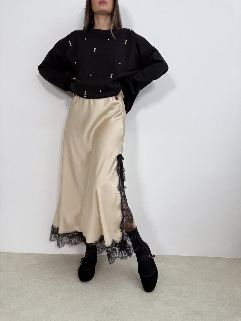 Gonna Lisa satin pizzo - Avorio 