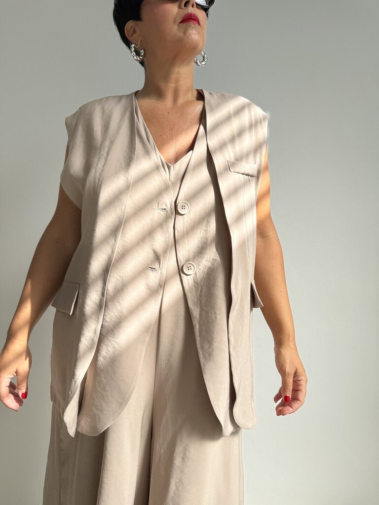 Gilet Cupro - Beige 