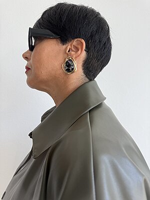 Orecchino MACU CLIP GREY GOLD