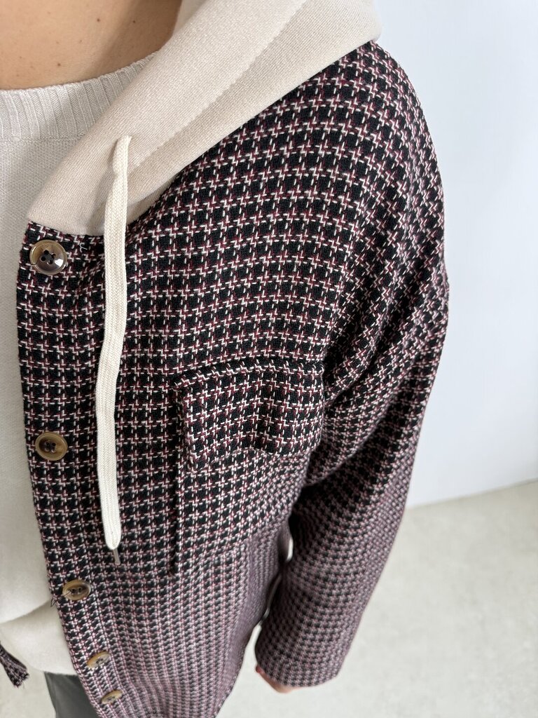 Giacca Olivia pied de poule - Bordeaux 