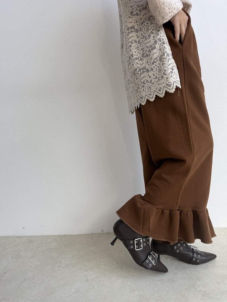 Set pantatuta rouches Ingrid - marrone 