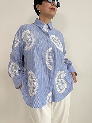 Camicia bacchetta ricamo paisley