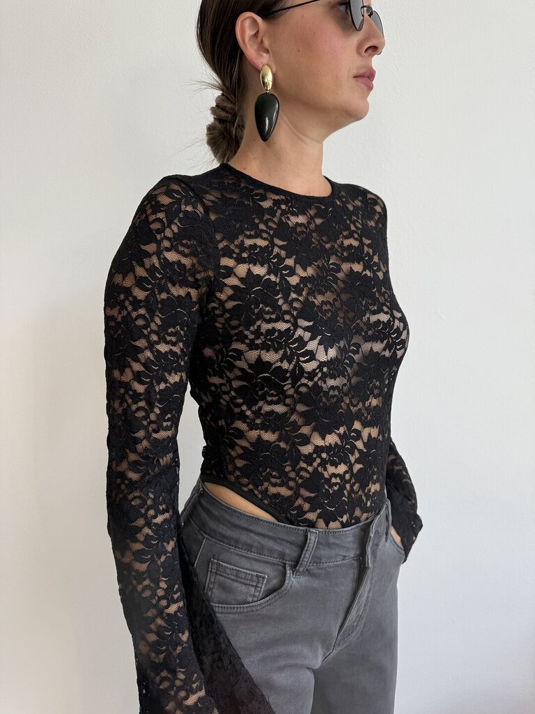 Body pizzo nero 