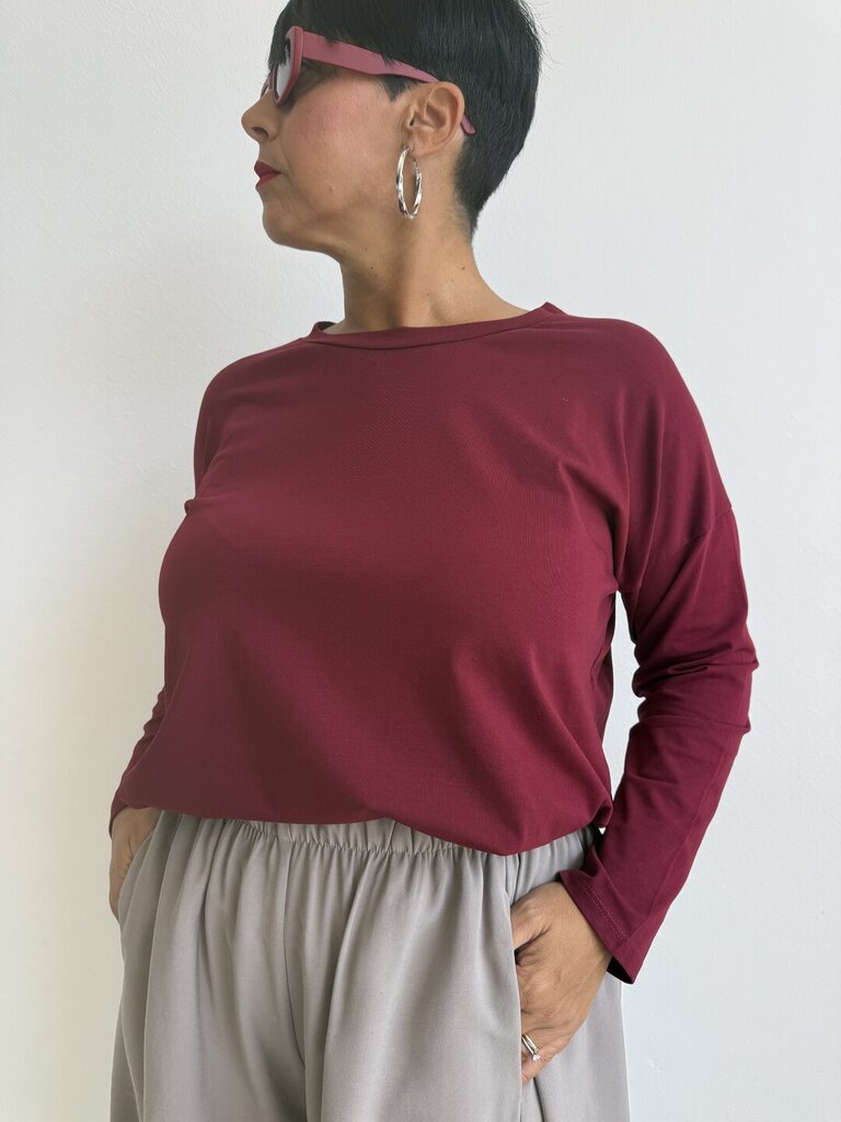 T-shirt Scatoletta over - Bordeaux 
