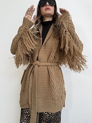 Cardigan Treccia Frange