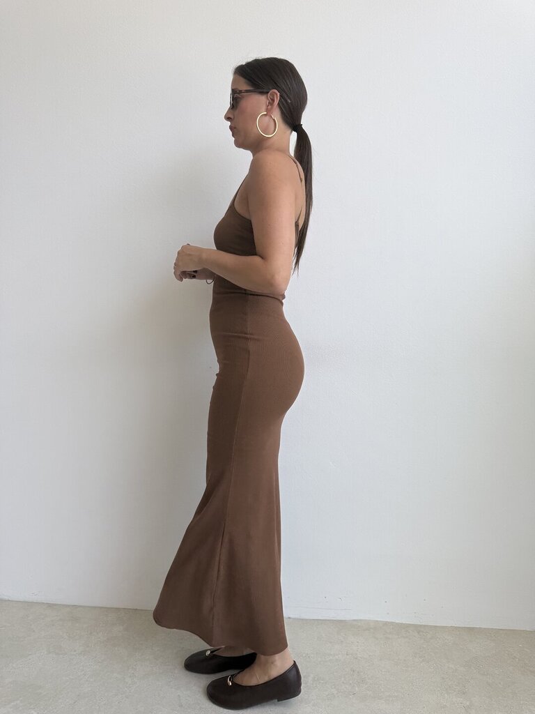Abito Rita costa stretch - cacao 