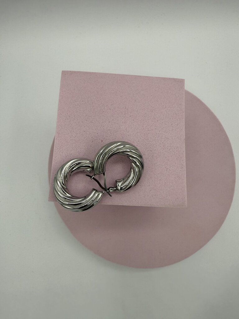 Orecchino cerchio SPIRALE argento 