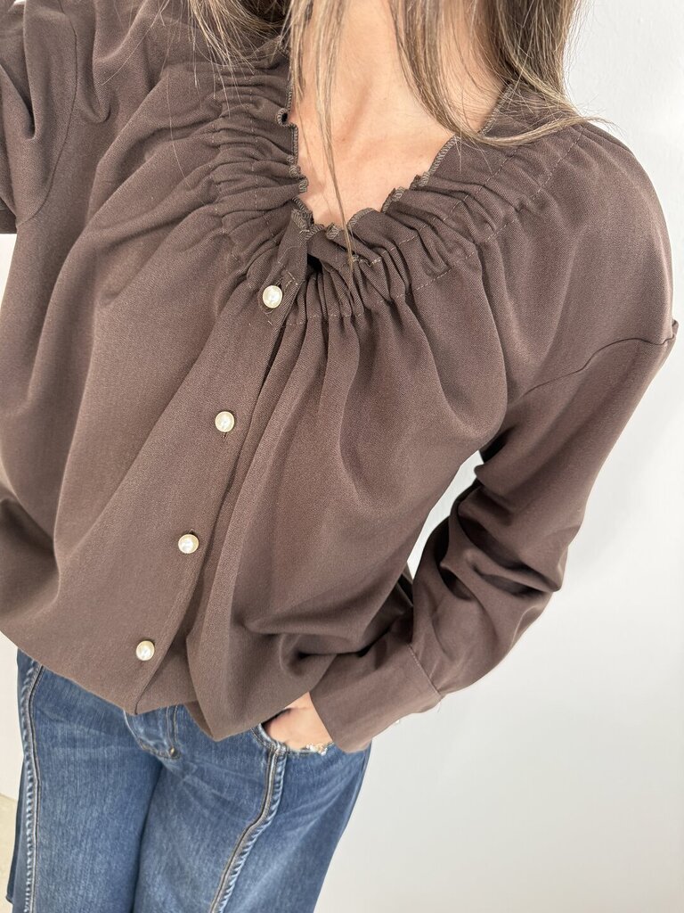 Camicia scollo arricciato 