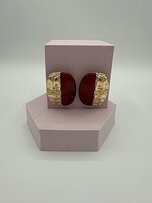 Orecchino DOUBLE GOLD RUBINO