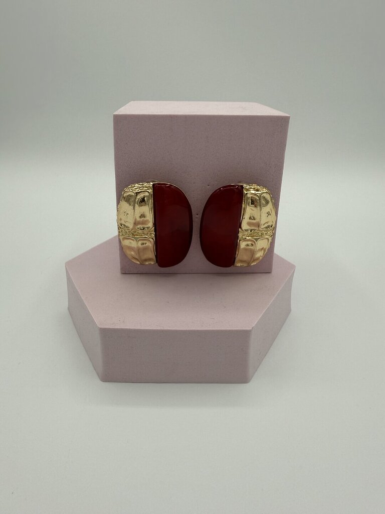Orecchino DOUBLE GOLD RUBINO 
