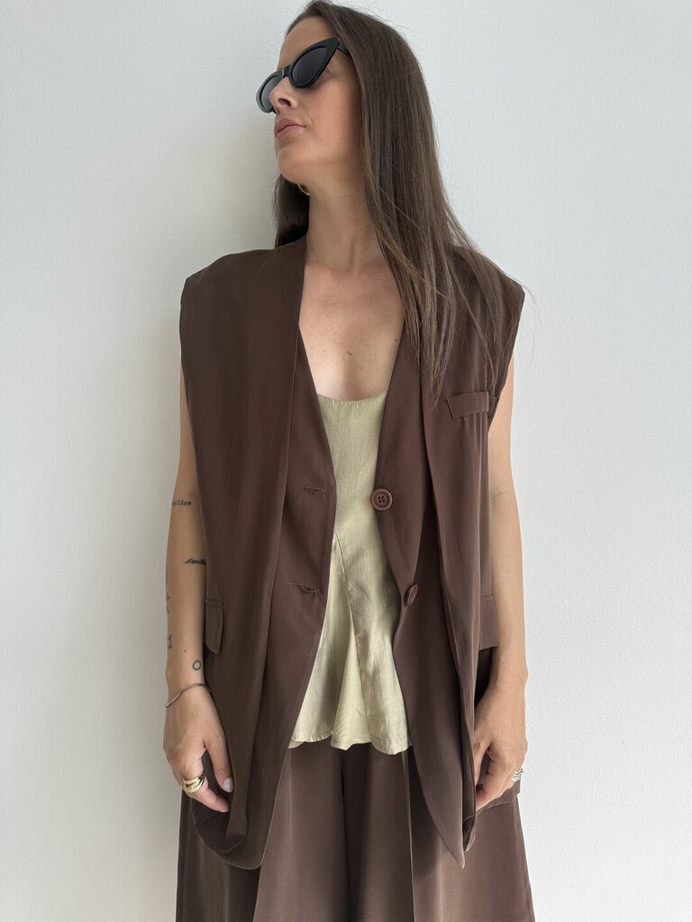 Gilet Cupro - Marrone 