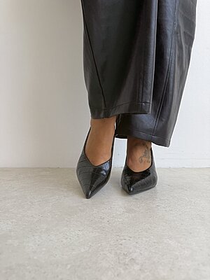 Decolleté Croco black