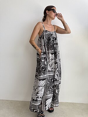 Salopette fantasy black white