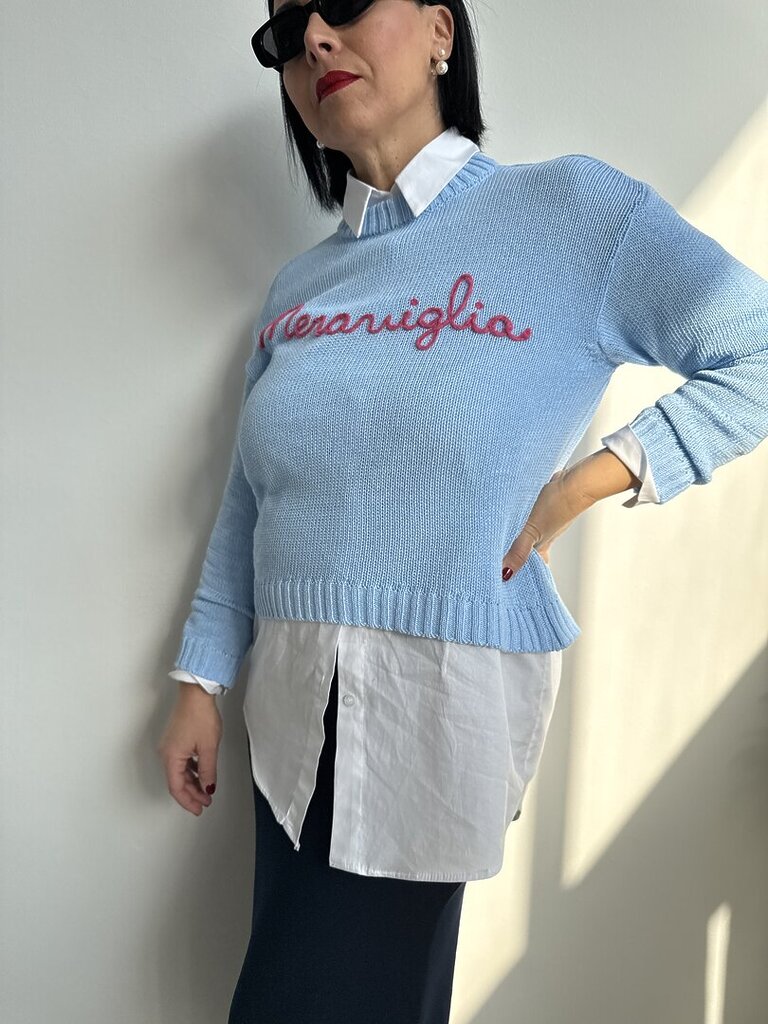 Pull Meraviglia - Celeste 