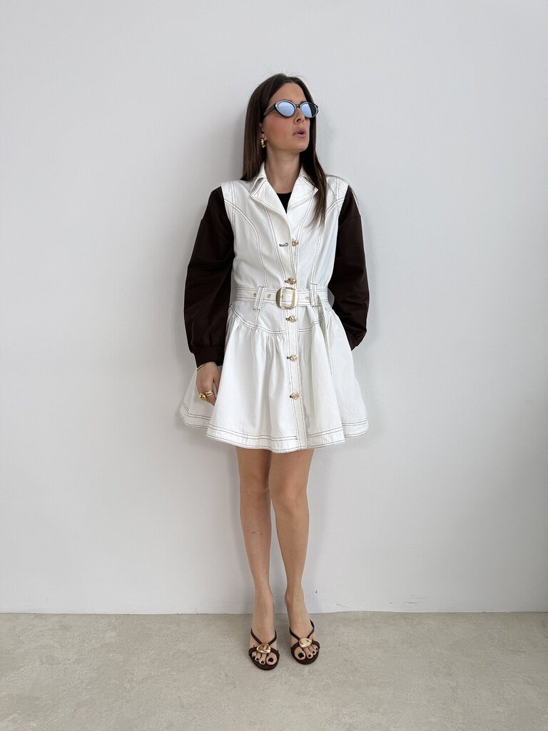 Abito midi ruota white 